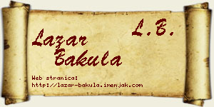 Lazar Bakula vizit kartica
